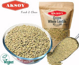 Green Whole Lentils - Aksoy UK